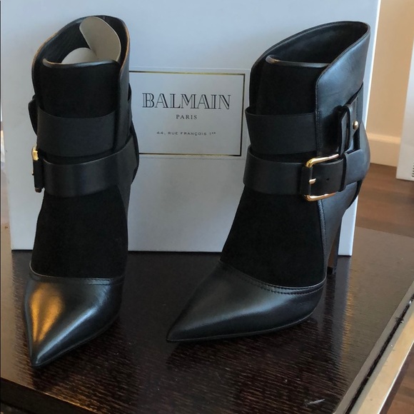 Balmain Shoes - Balmain Anais Black Stiletto Ankle Boot 37.5
